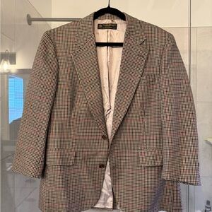 Brooks Brothers Cream and Brown Wool Sport Coat